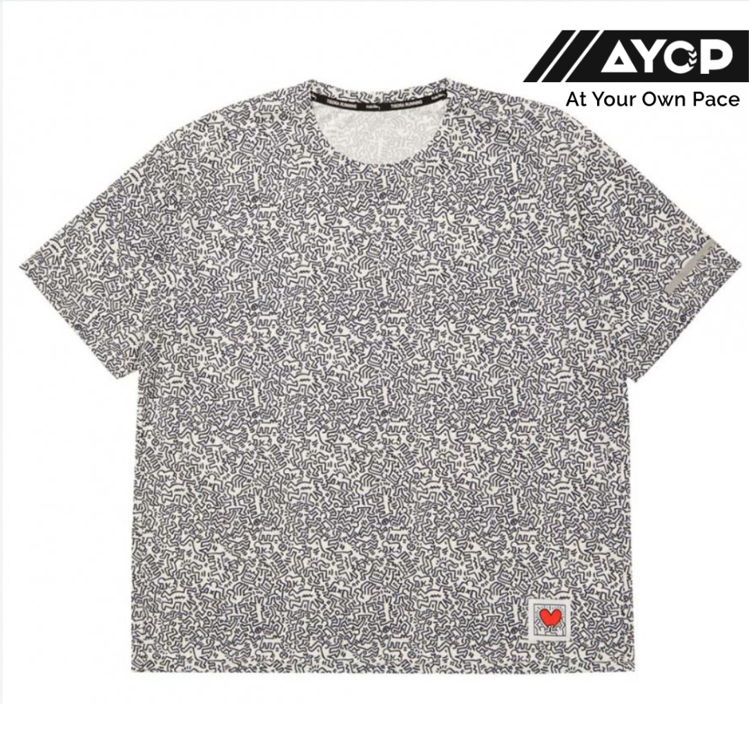 Tigora Running Short Sleeve x Keith Hering - White Navy