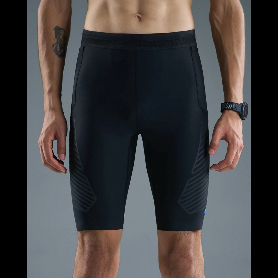 Nedao Powercore Pocket Half Men's Running Tights - Black