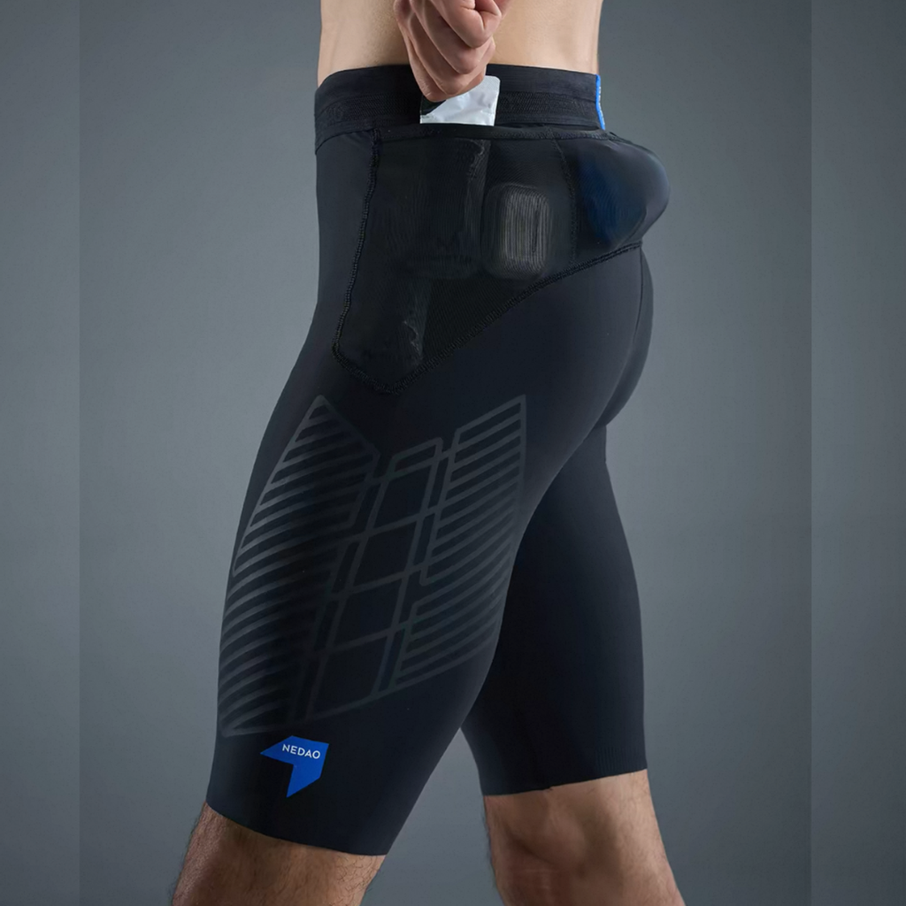 Nedao Powercore Pocket Half Men's Running Tights - Black