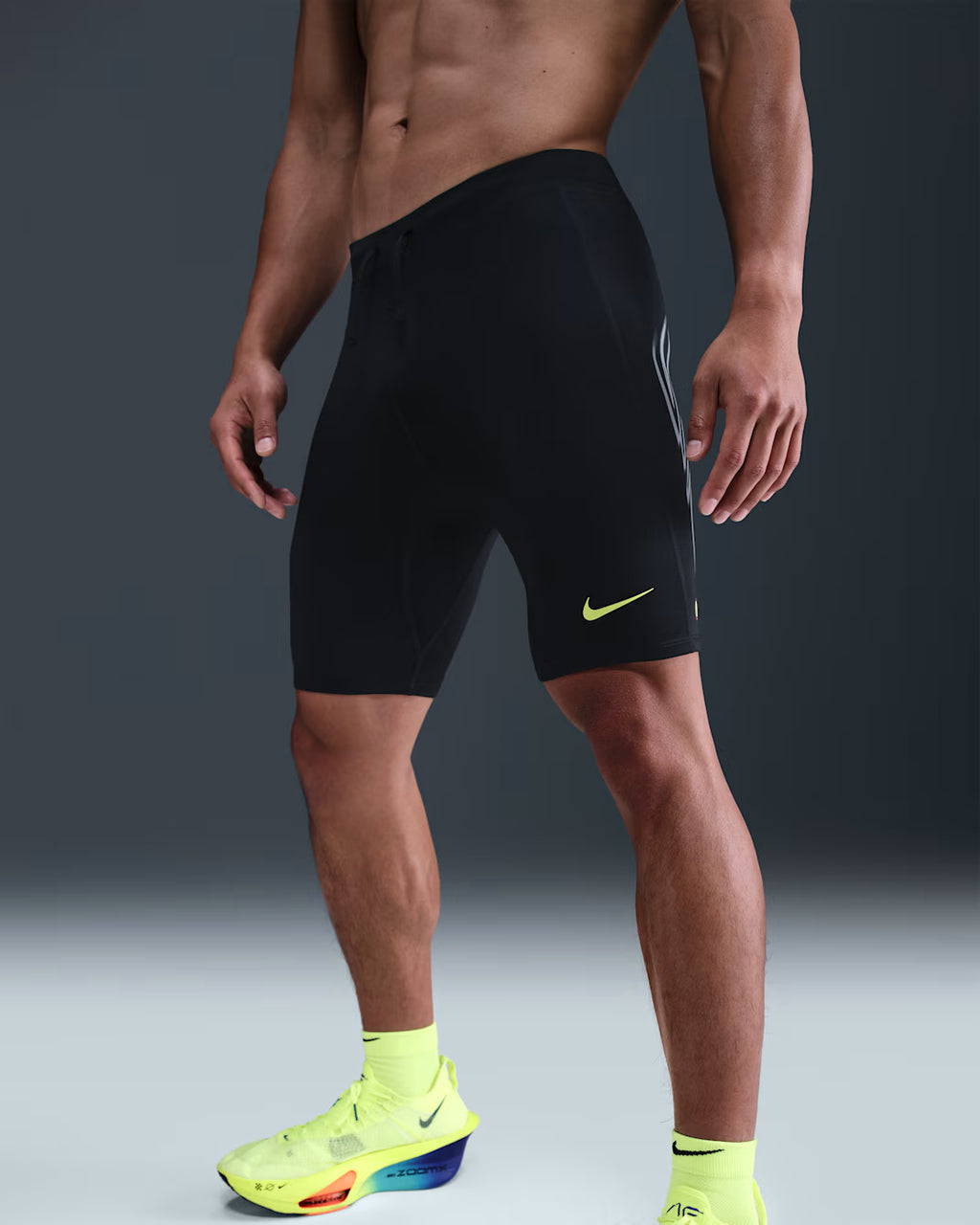 Nike Dri-FIT Fast Brief-Lined 1/2 Length Men's Running Tights - Black