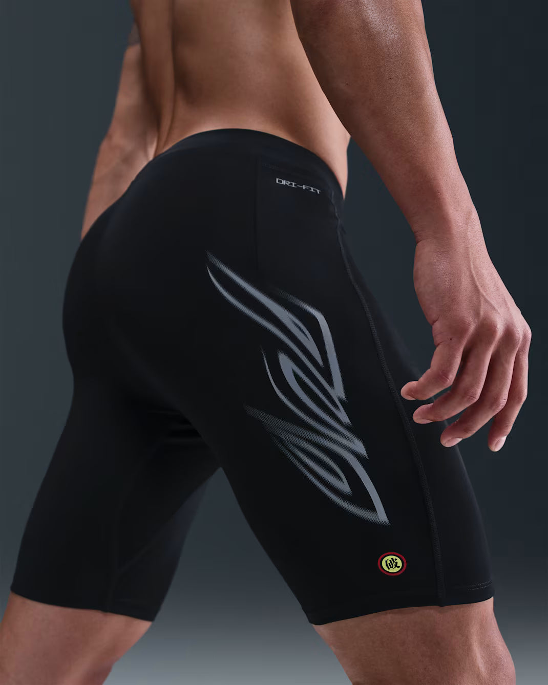 Nike Dri-FIT Fast Brief-Lined 1/2 Length Men's Running Tights - Black