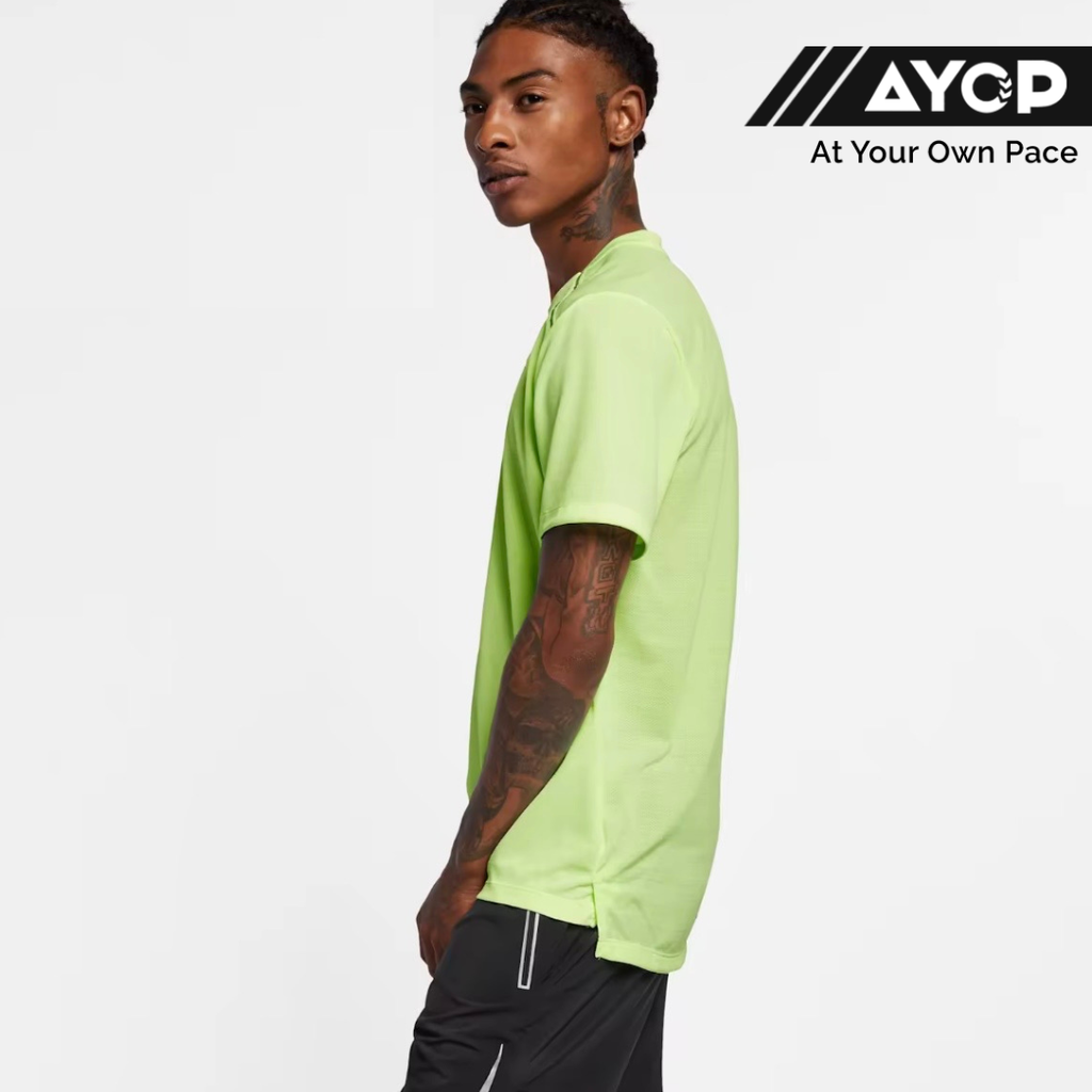 Nike Dri-FIT Miler Short Sleeve Men's Running Top - Barely Volt