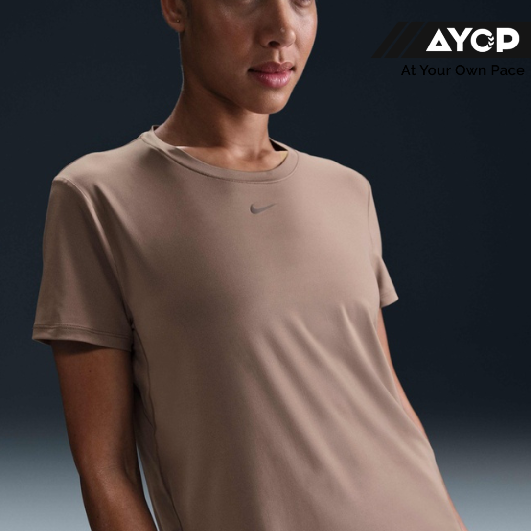 Nike DF One Standard Fit Short Sleeve Women's Running Top - Mink Brown