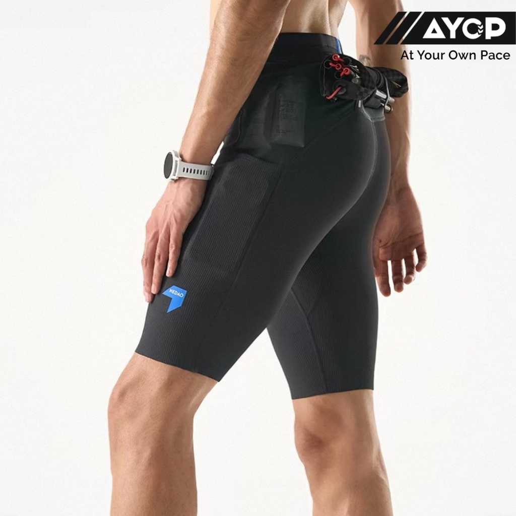 Nedao VelocityX Pro Trail 8.5-inch Men's Running Tights (GhostDry) - Black