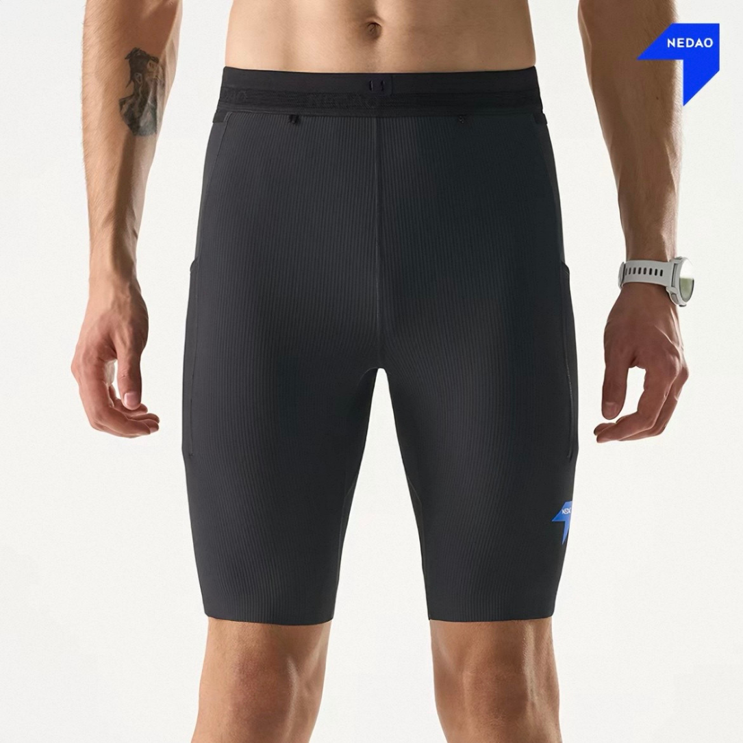 Nedao VelocityX Pro Trail 8.5-inch Men's Running Tights (GhostDry) - Black