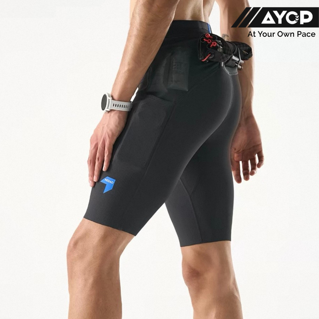 Nedao VelocityX Pro Trail 8.5-inch Men's Running Tights (GhostDry) - Black