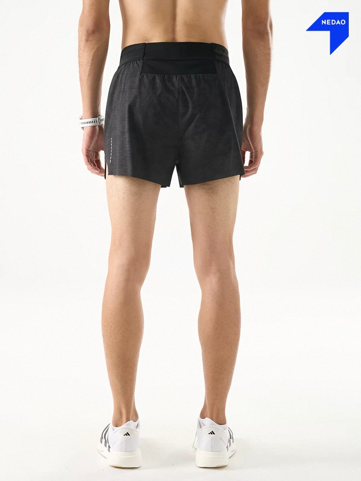 Nedao Reflective PowerPouch Lite Racing 4-Inch Men's Running Shorts V3.0 - Black