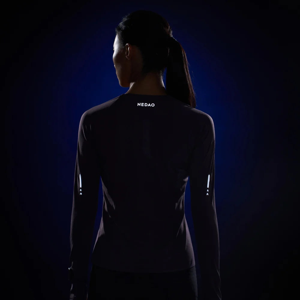 Nedao QiFlow Seamless Knit Ventilation Women’s Running Long Sleeve V2.0 T-Shirt - Neon