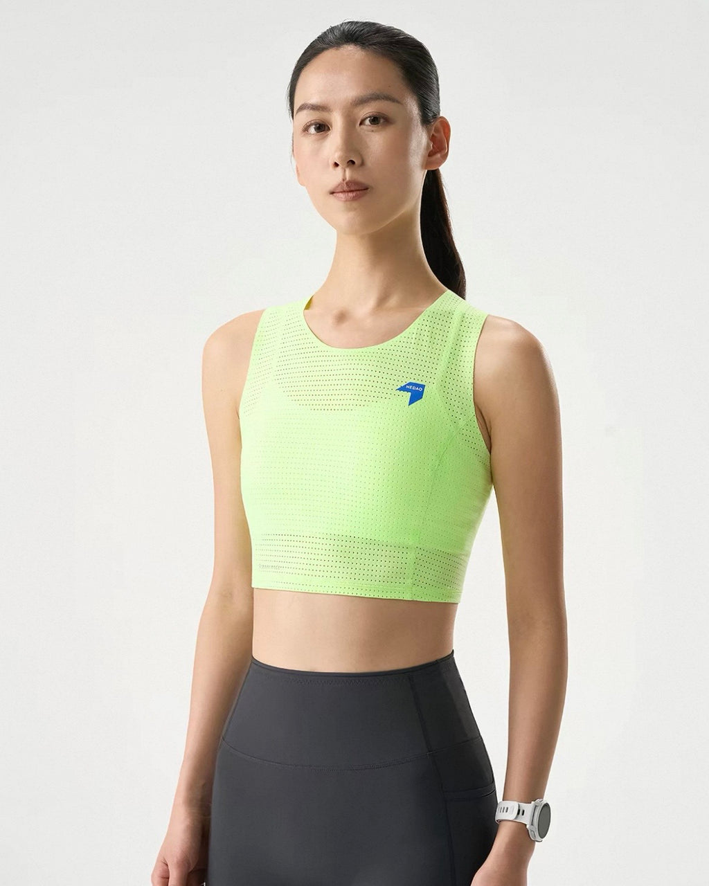 Nedao Qiflow Women's Running Crop Top V3.0 - Neon Green