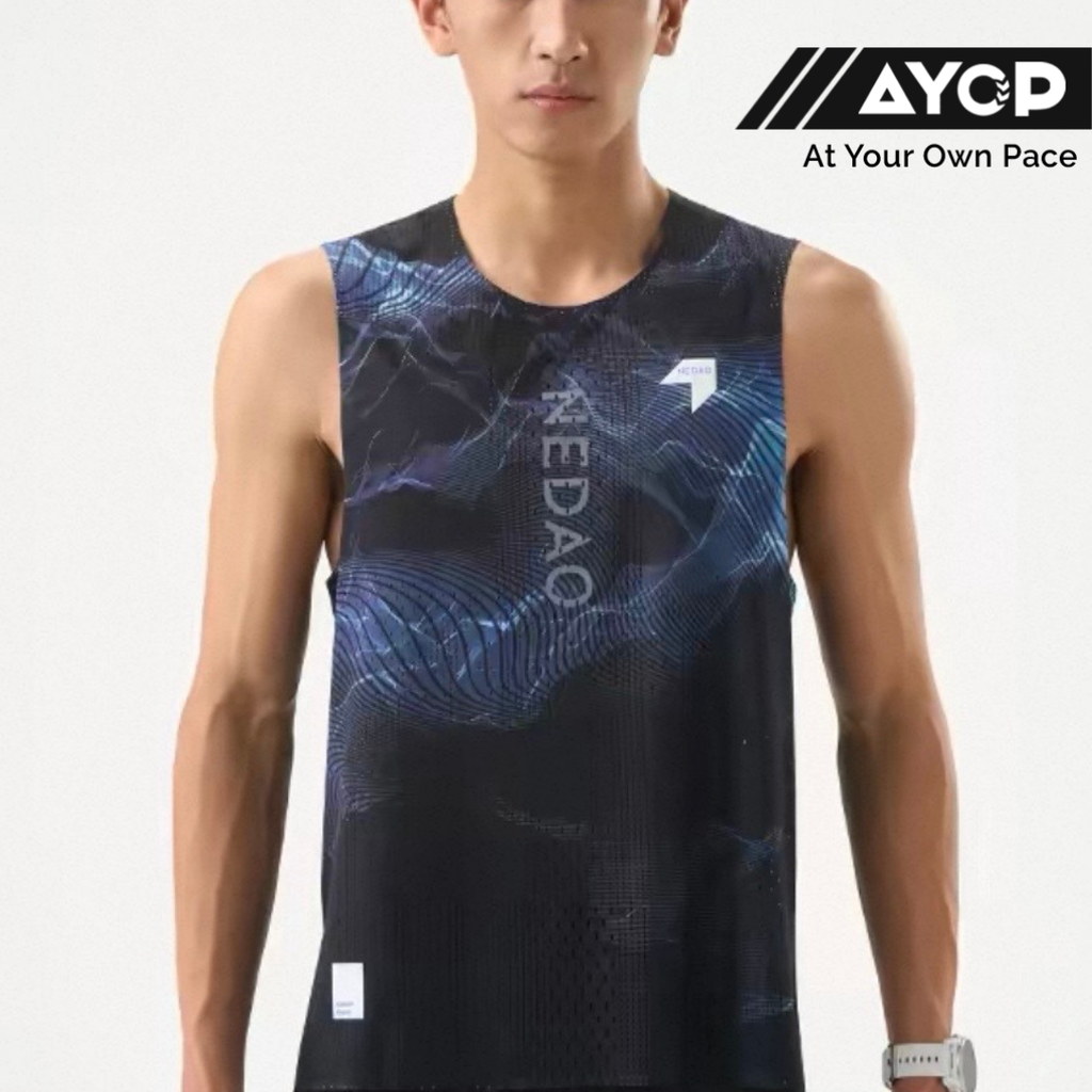 Nedao QiFlow Vortex Men's Running Sleeveless - Blue Black