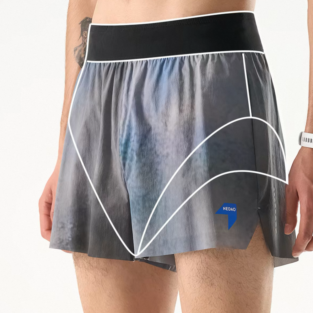 Nedao Vortex PowerPouch Lite 4-inch Men's Running Shorts - Moonmist Grey