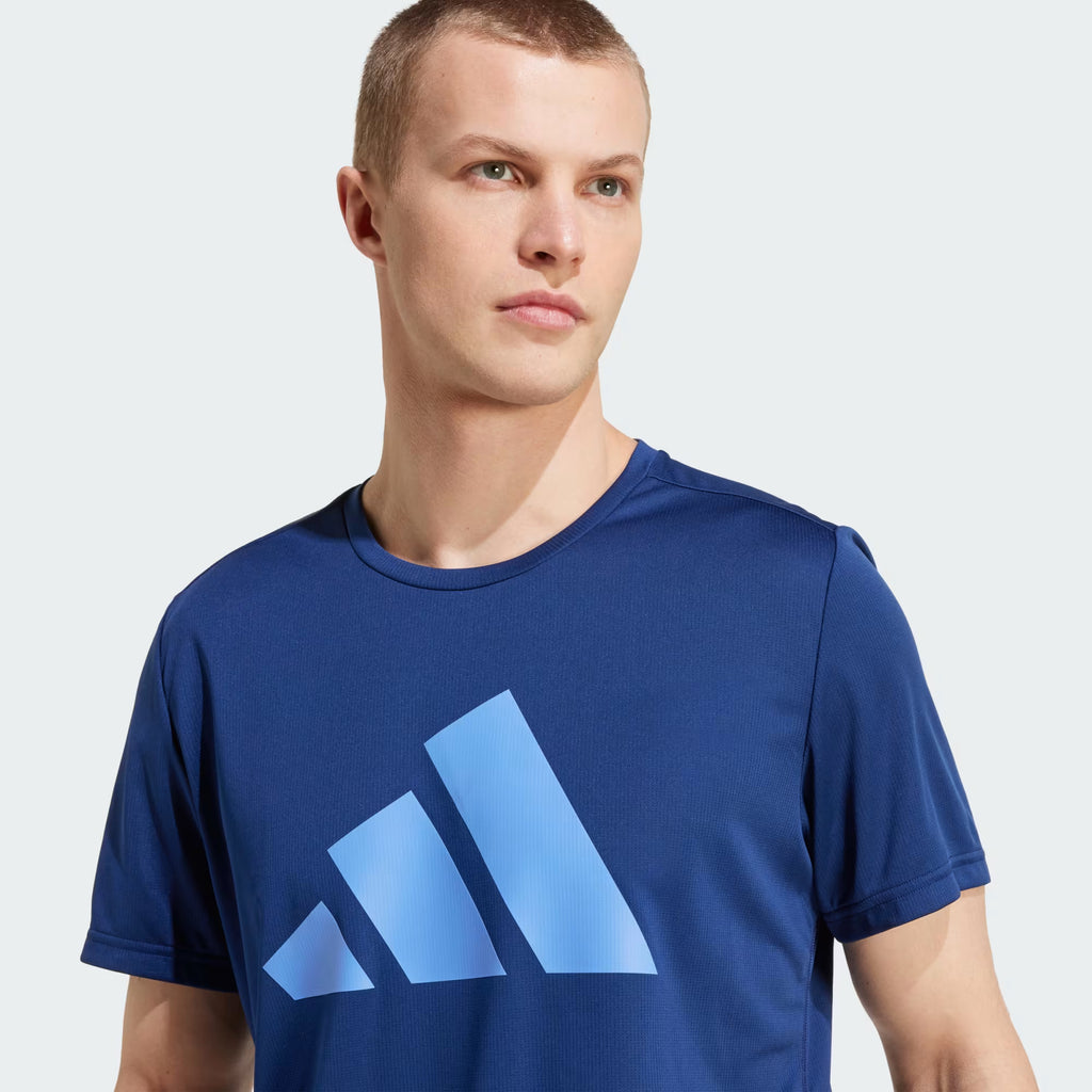 Adidas Run It Tee Men's Running T-Shirt - Blue Fushion