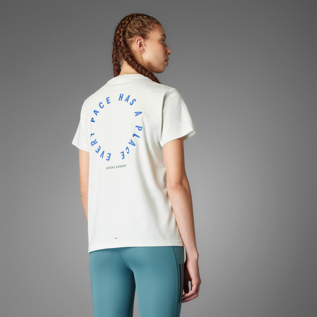 Adidas Runner Tee Short Sleeve Unisex Running T-Shirt - Light Green