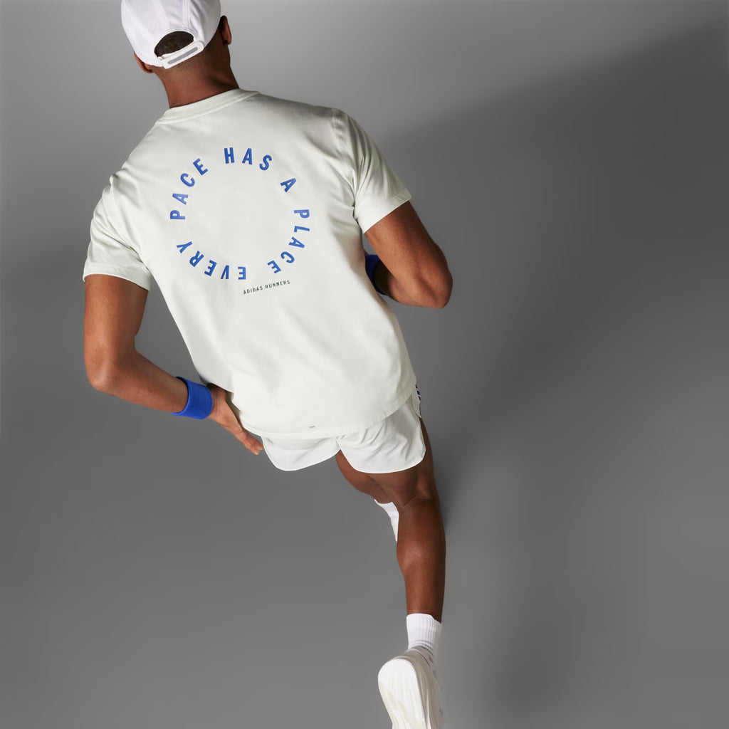 Adidas Runner Tee Short Sleeve Unisex Running T-Shirt - Light Green