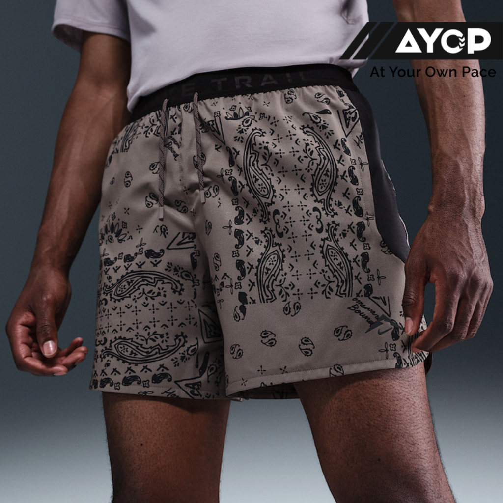 Celana Pendek Lari Pria Nike Trail Graphic 6 Inci Berlapisan Brief - Cave Stone