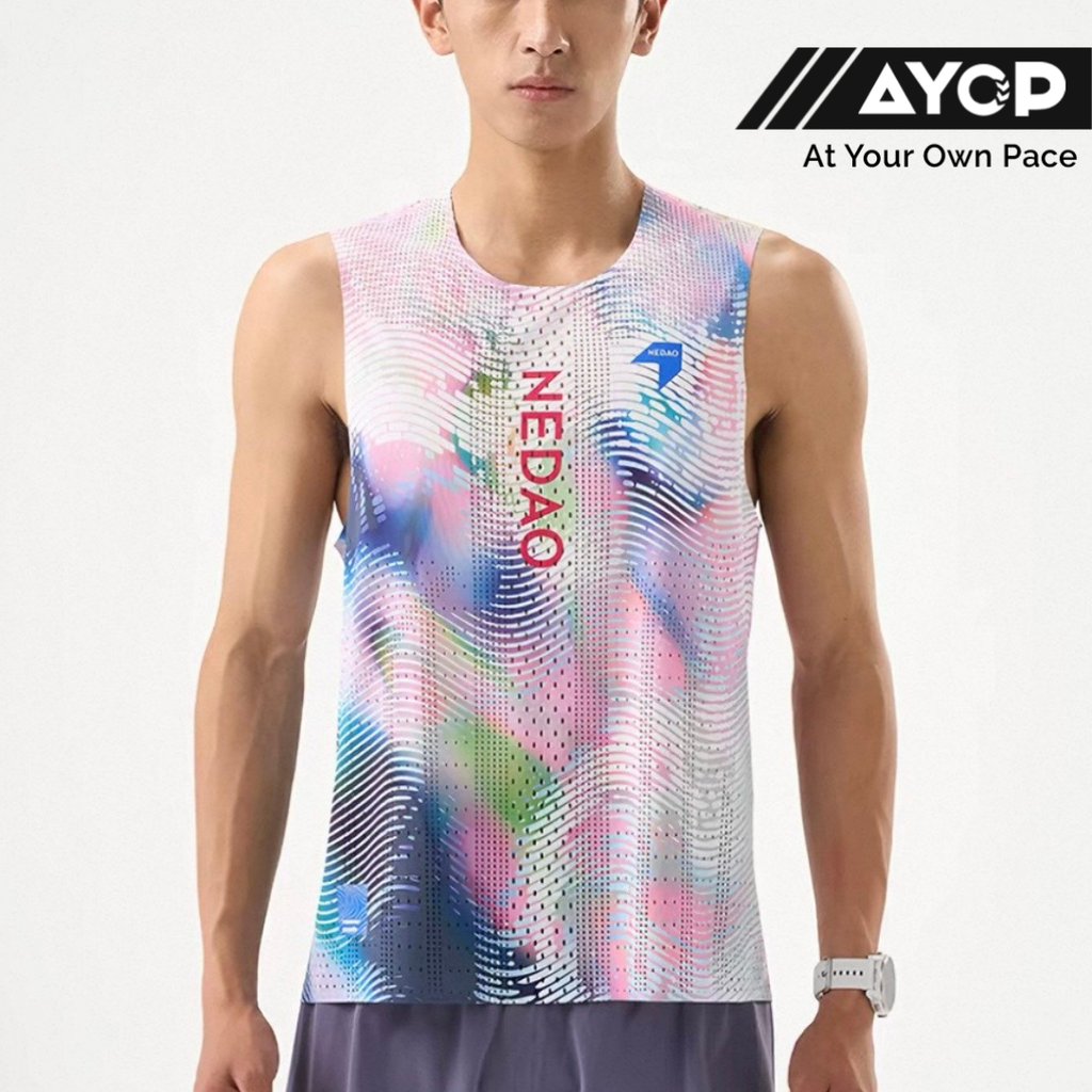 Nedao QiFlow Vortex Men's Running Sleeveless - Light and Shadow Powder