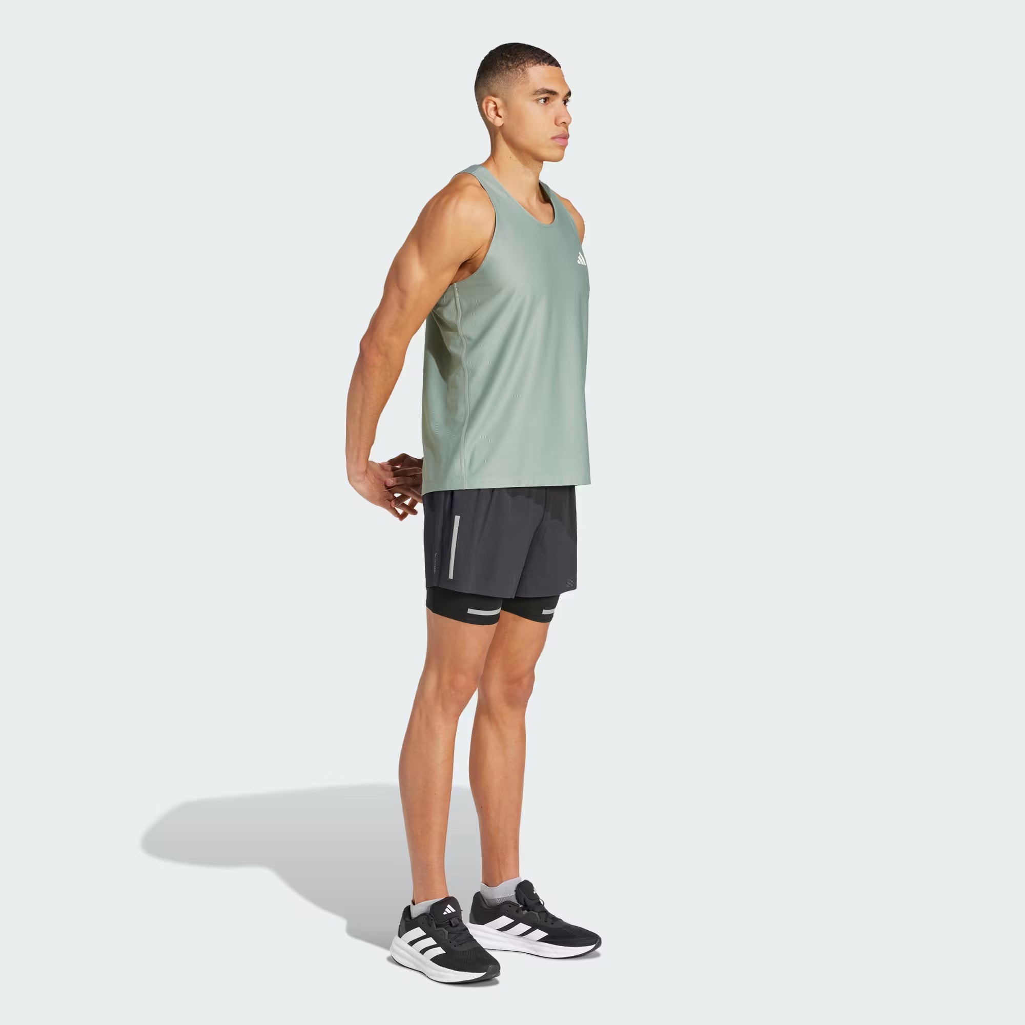 Adidas Own The Run Men's Running Tank Top - Silver Green
