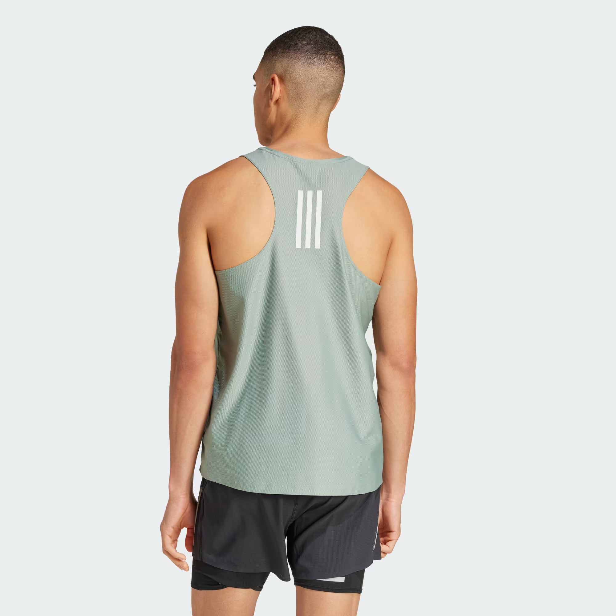 Adidas Own The Run Men's Running Tank Top - Silver Green