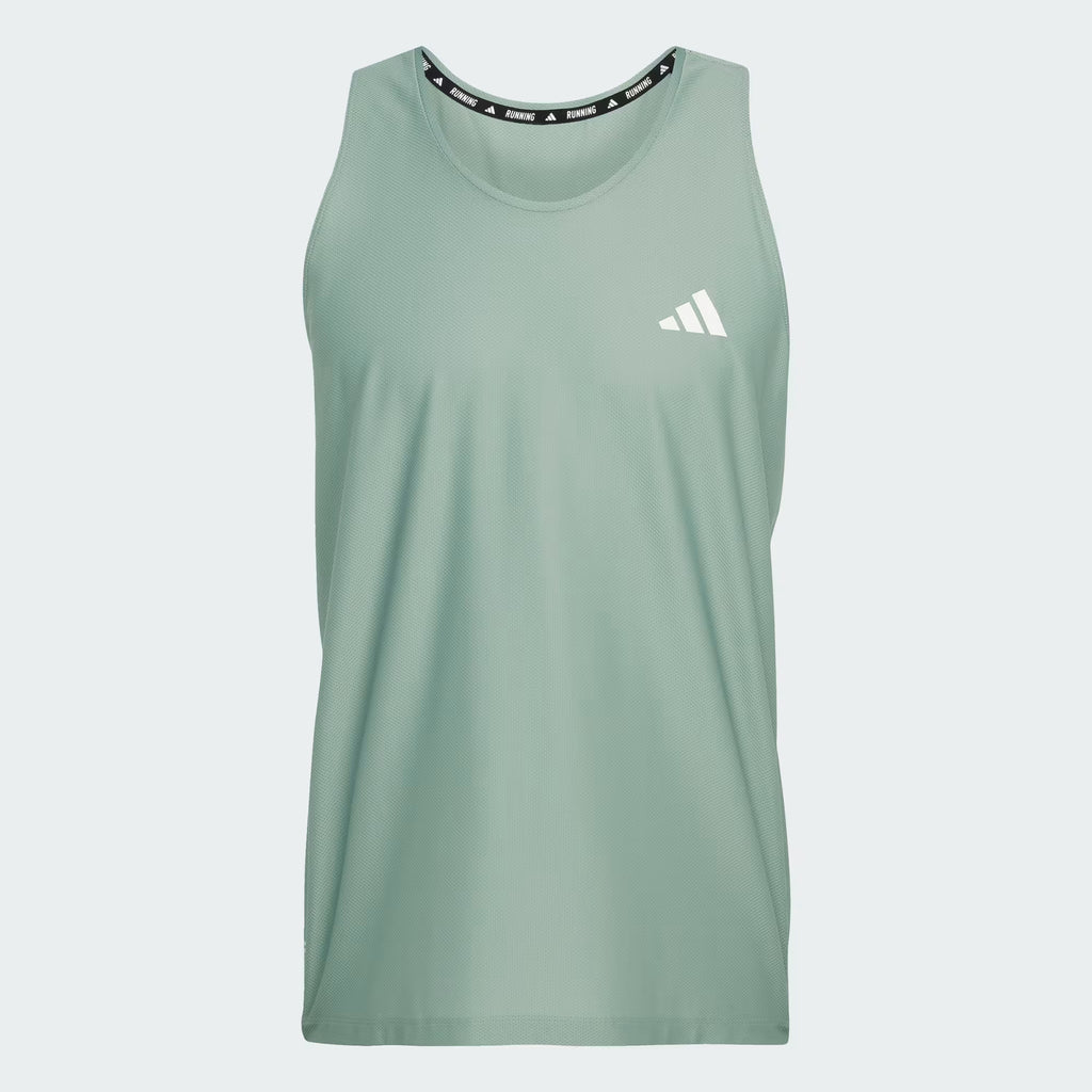 Adidas Own The Run Men's Running Tank Top - Silver Green