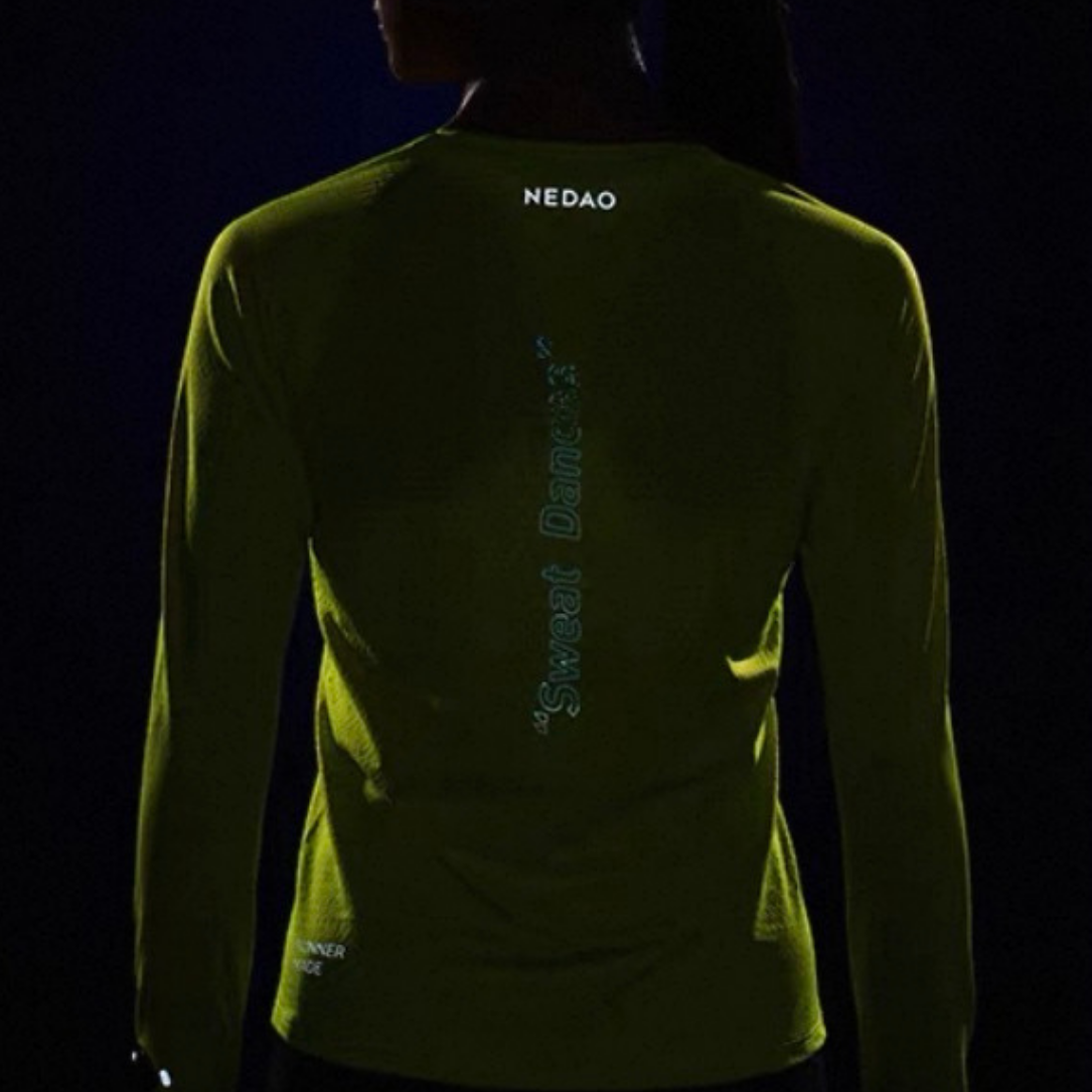 Nedao Hexrise Active Women's Running Long Sleeve - Light Speed Yellow