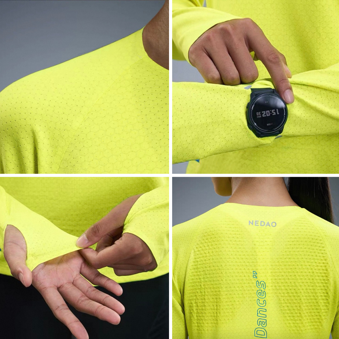 Nedao Hexrise Active Women's Running Long Sleeve - Light Speed Yellow