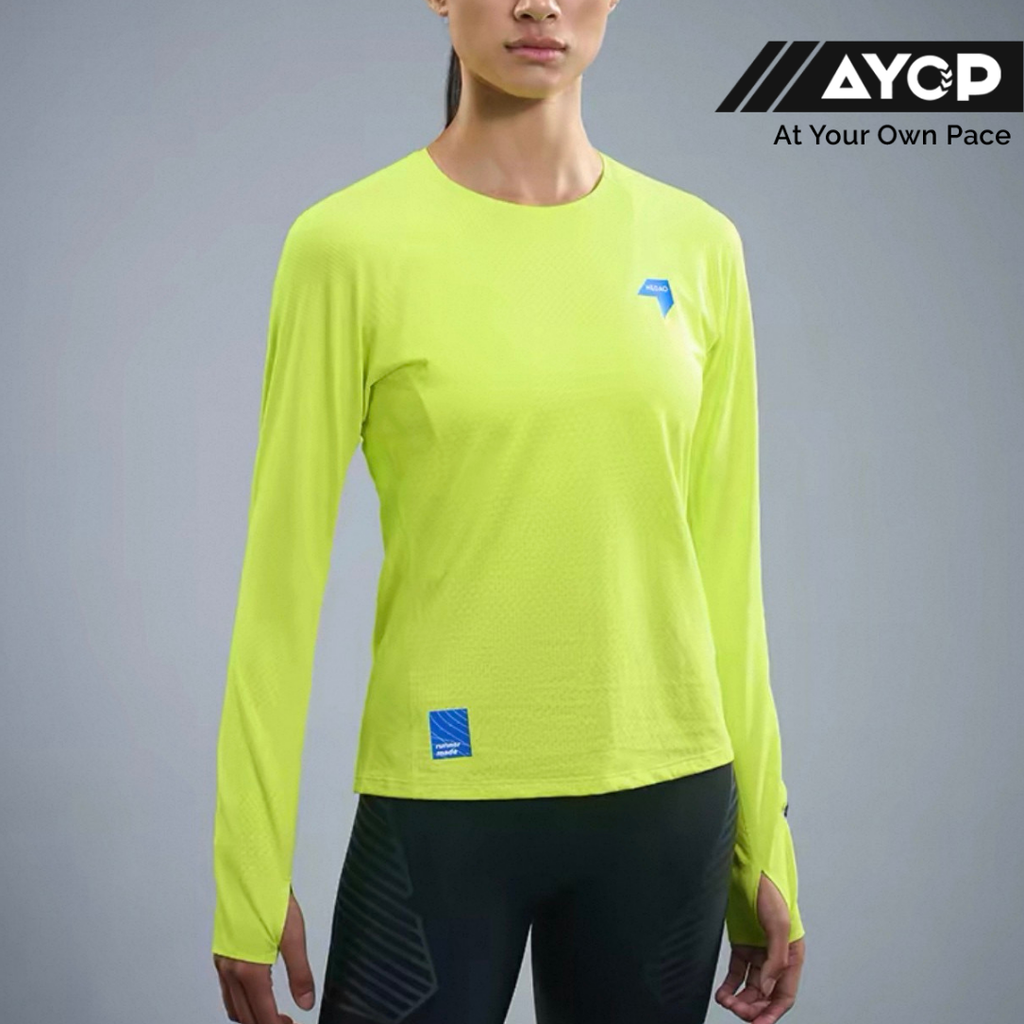 Nedao Hexrise Active Women's Running Long Sleeve - Light Speed Yellow