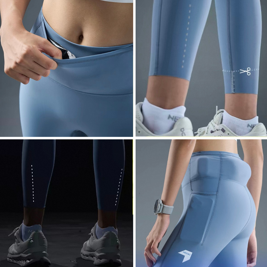 Nedao FlexFit V4.0 Pocket Women's Running Leggings - Navy Blue