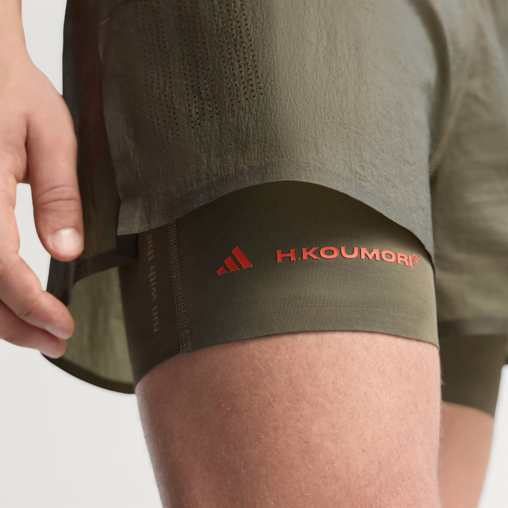 Adidas Koumori adi365 2-in-1 5-inch Men’s Running Shorts - Olive Strata