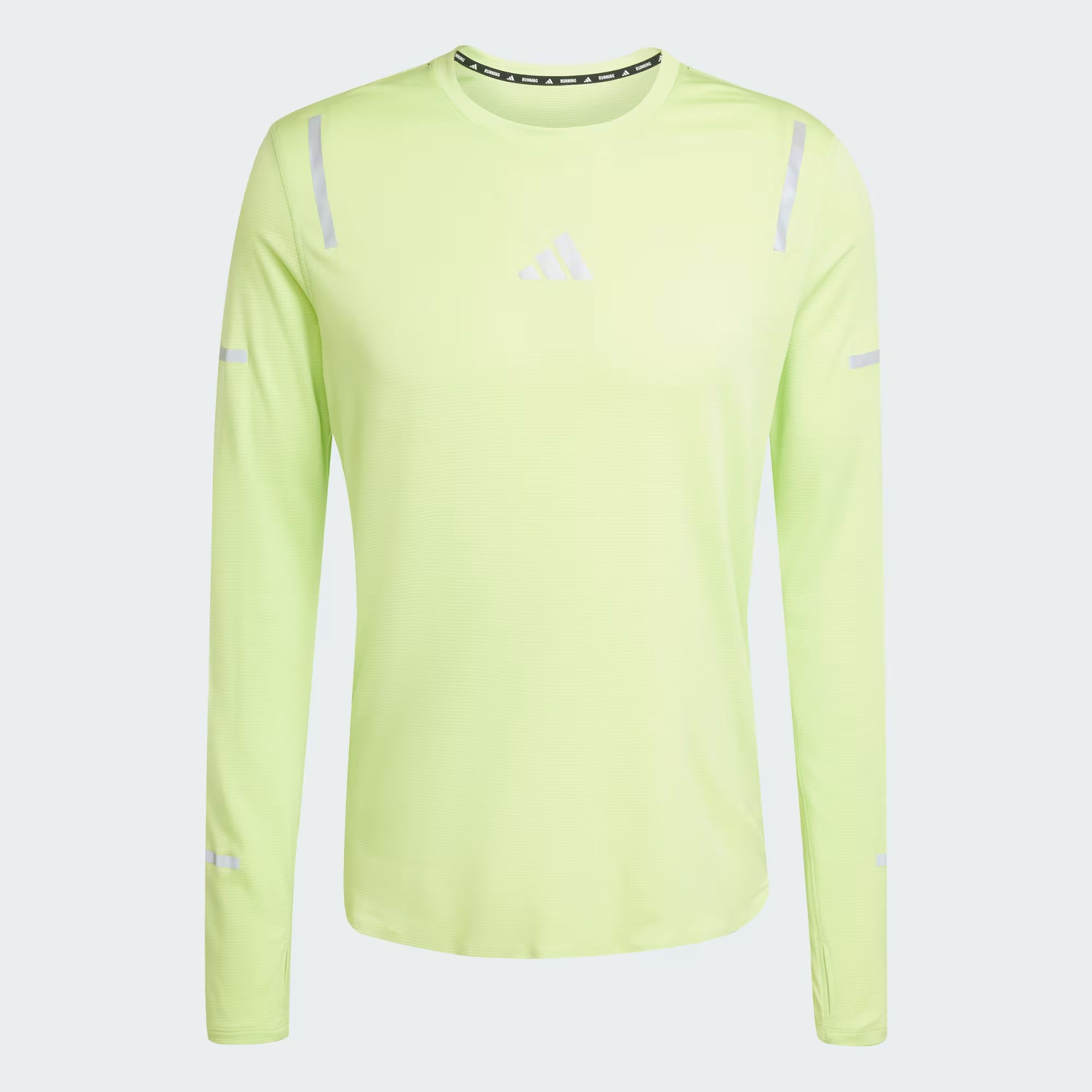 Adidas Ultimate Reflective Tee Men's Running Long Sleeve - Pulse Lime