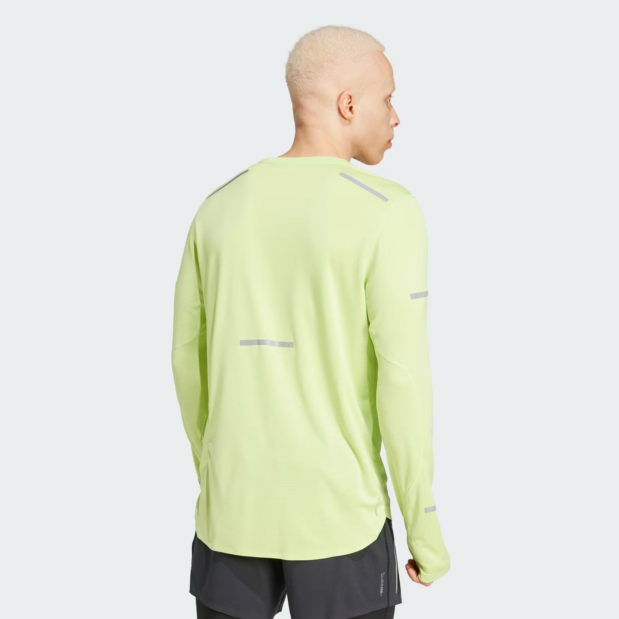 Adidas Ultimate Reflective Tee Men's Running Long Sleeve - Pulse Lime