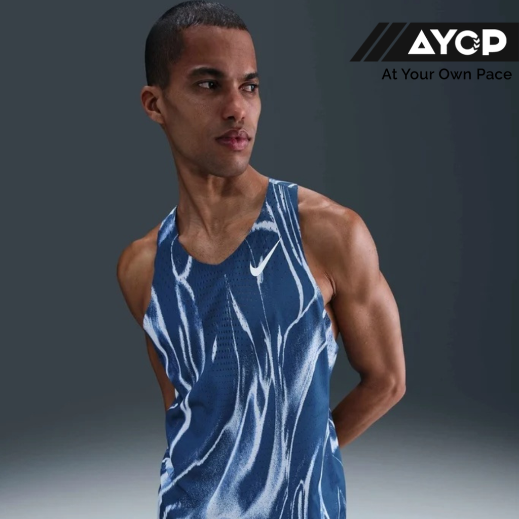 Nike Dri-FIT ADV Aeroswift Men's Running Singlet - Coastal Blue/White
