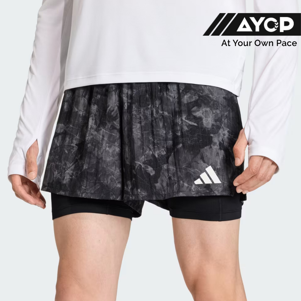 Adidas Adi365 Spray Dye 2-in-1 Men's Running Shorts - Grey Four