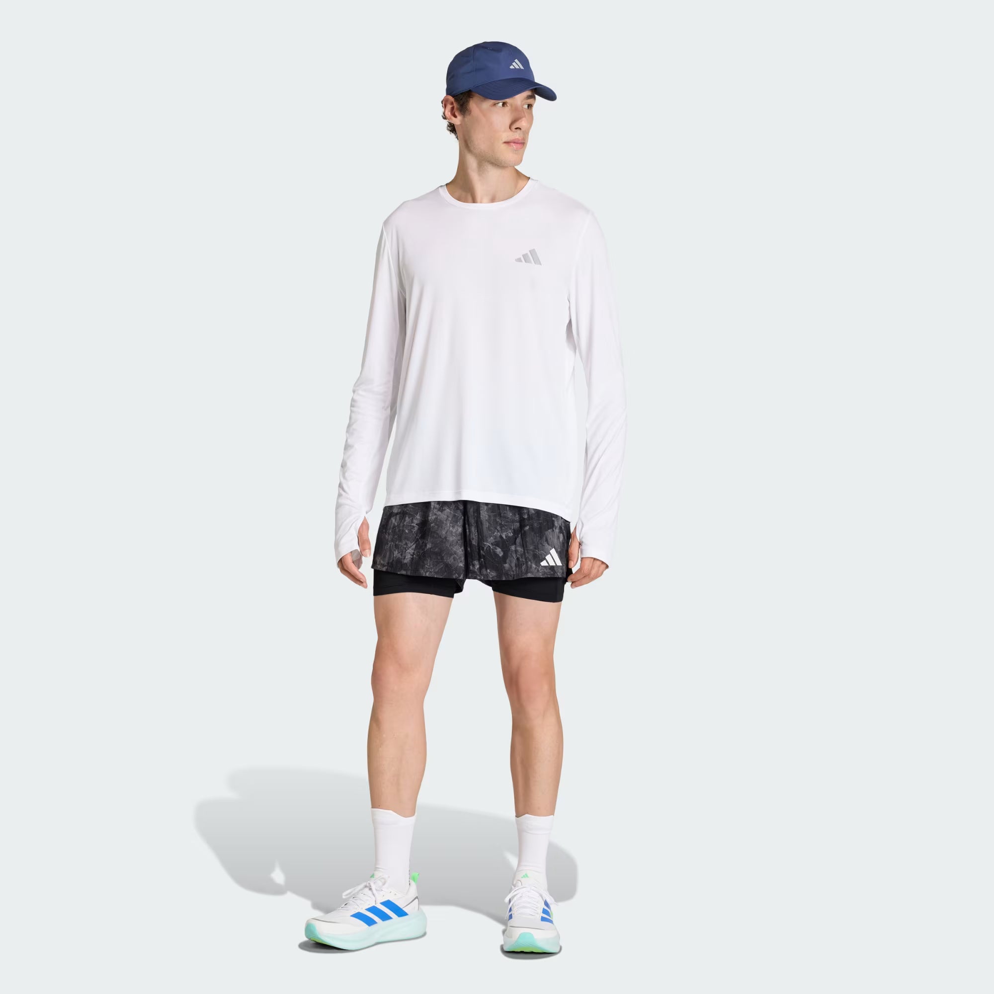 Adidas Adi365 Spray Dye 2-in-1 Men's Running Shorts - Grey Four
