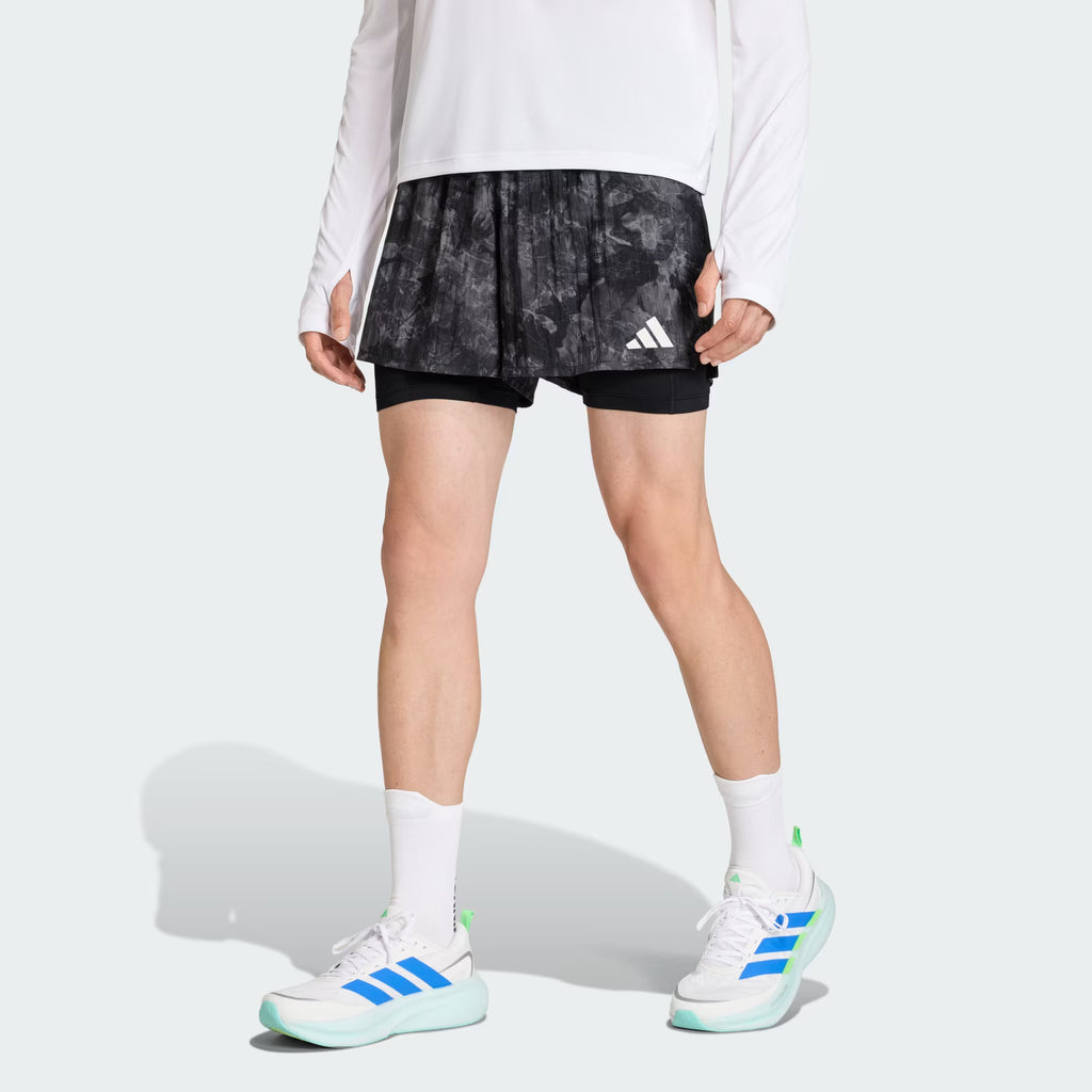 Adidas Adi365 Spray Dye 2-in-1 Men's Running Shorts - Grey Four