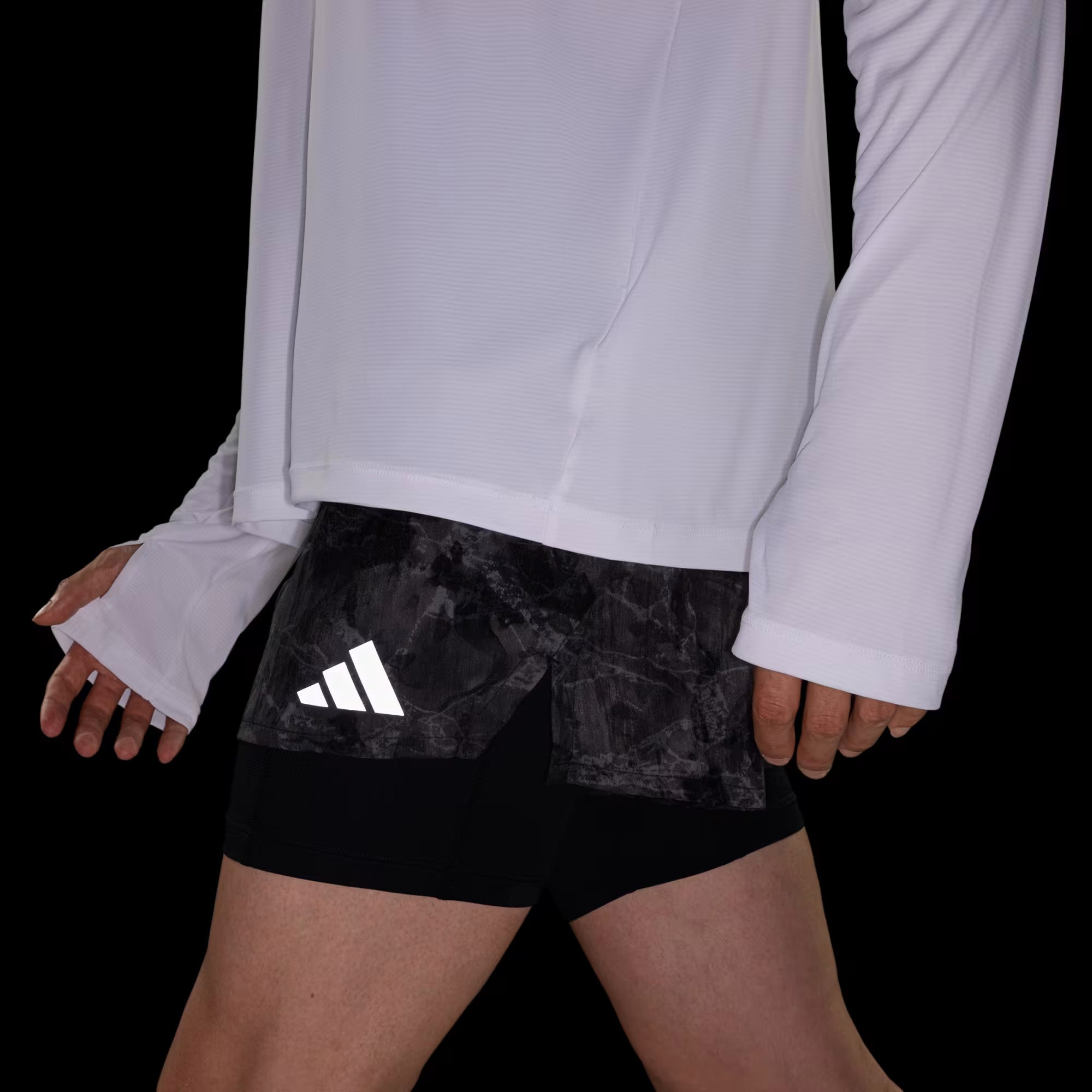 Adidas Adi365 Spray Dye 2-in-1 Men's Running Shorts - Grey Four