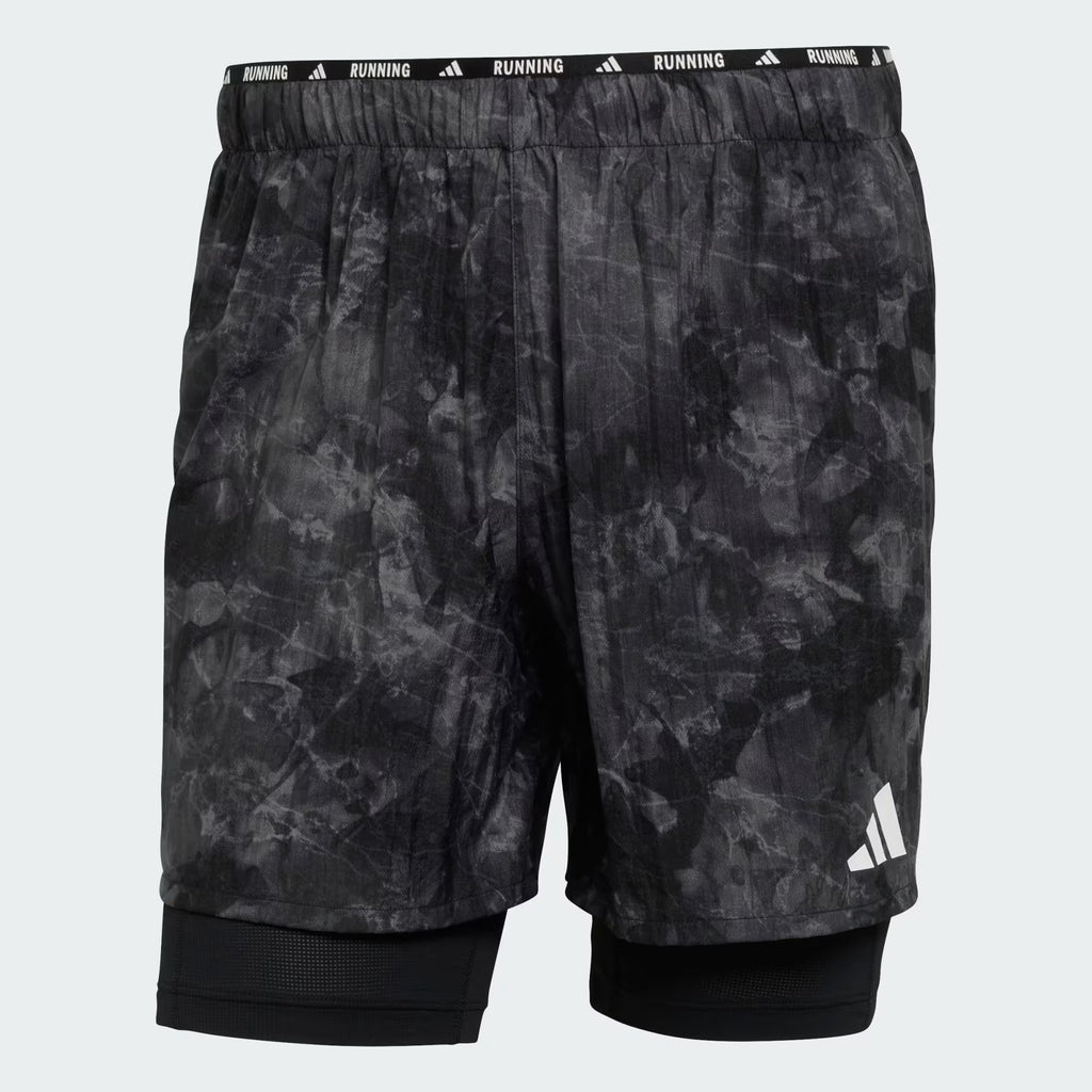 Adidas Adi365 Spray Dye 2-in-1 Men's Running Shorts - Grey Four