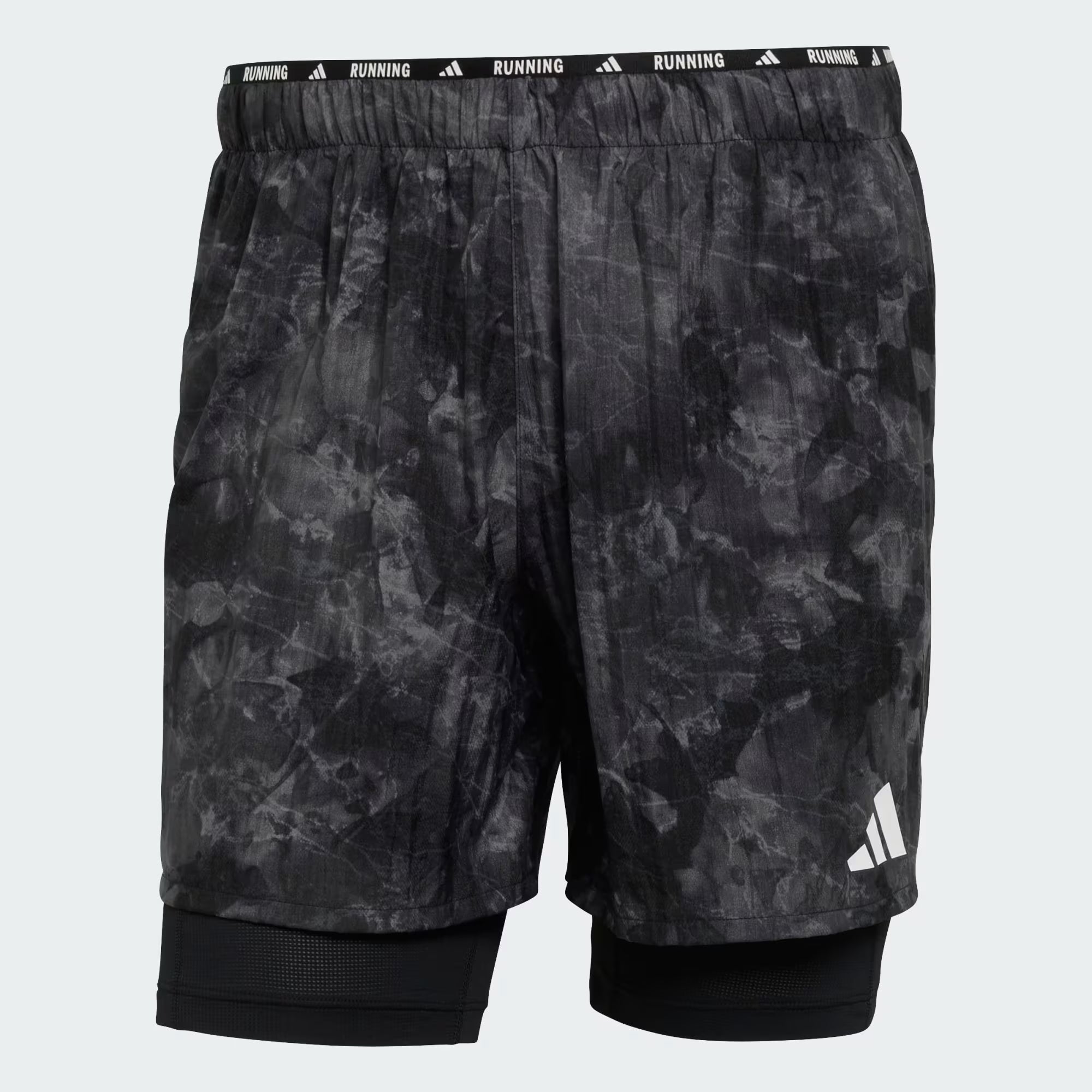 Adidas Adi365 Spray Dye 2-in-1 Men's Running Shorts - Grey Four