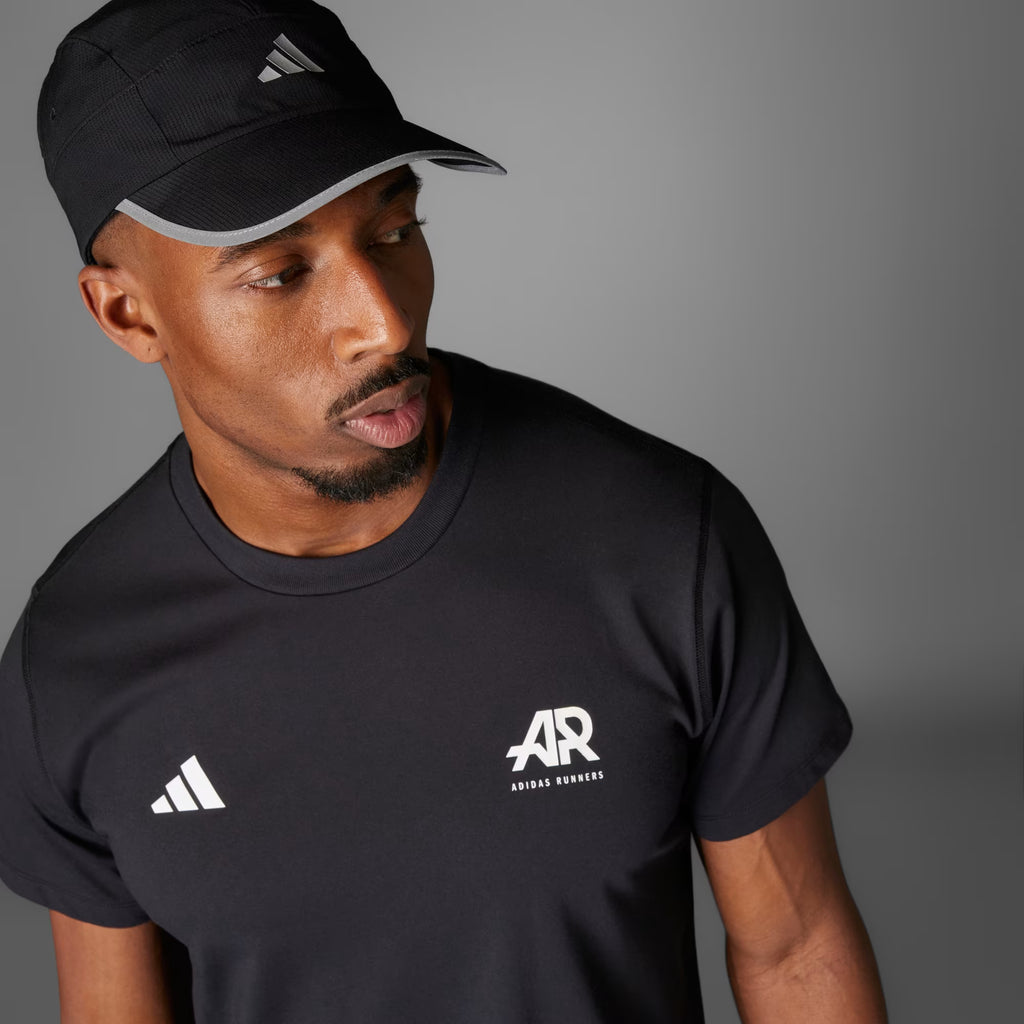 UNISEX Adidas Runner Short Sleeve Tee - Black