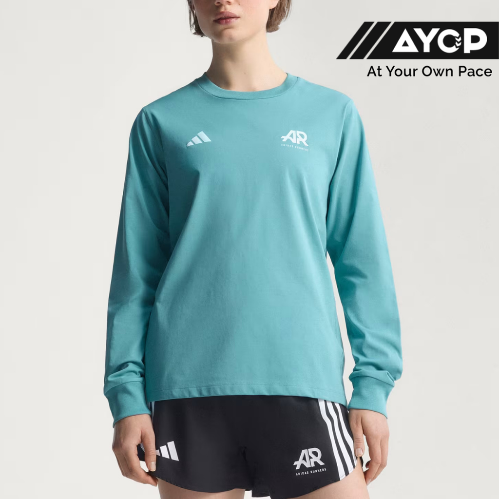 UNISEX Adidas Runner Long Sleeve Tee - Powder Teal