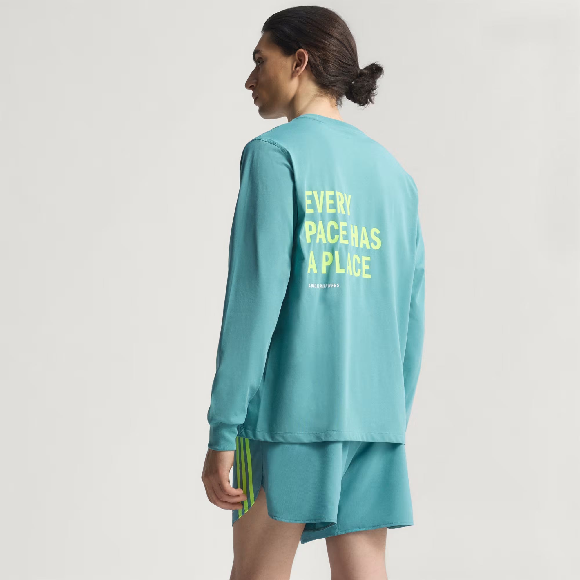 UNISEX Adidas Runner Long Sleeve Tee - Powder Teal
