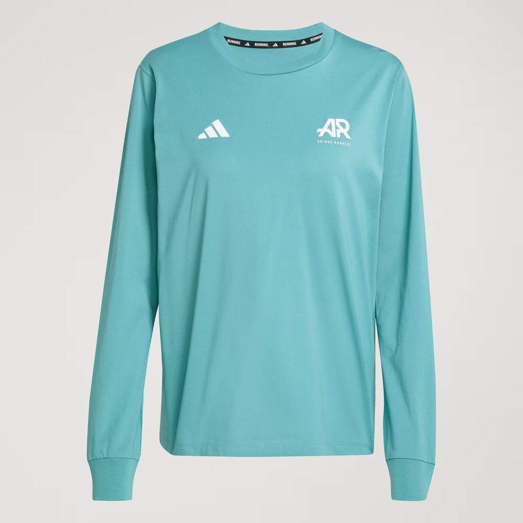 UNISEX Adidas Runner Long Sleeve Tee - Powder Teal
