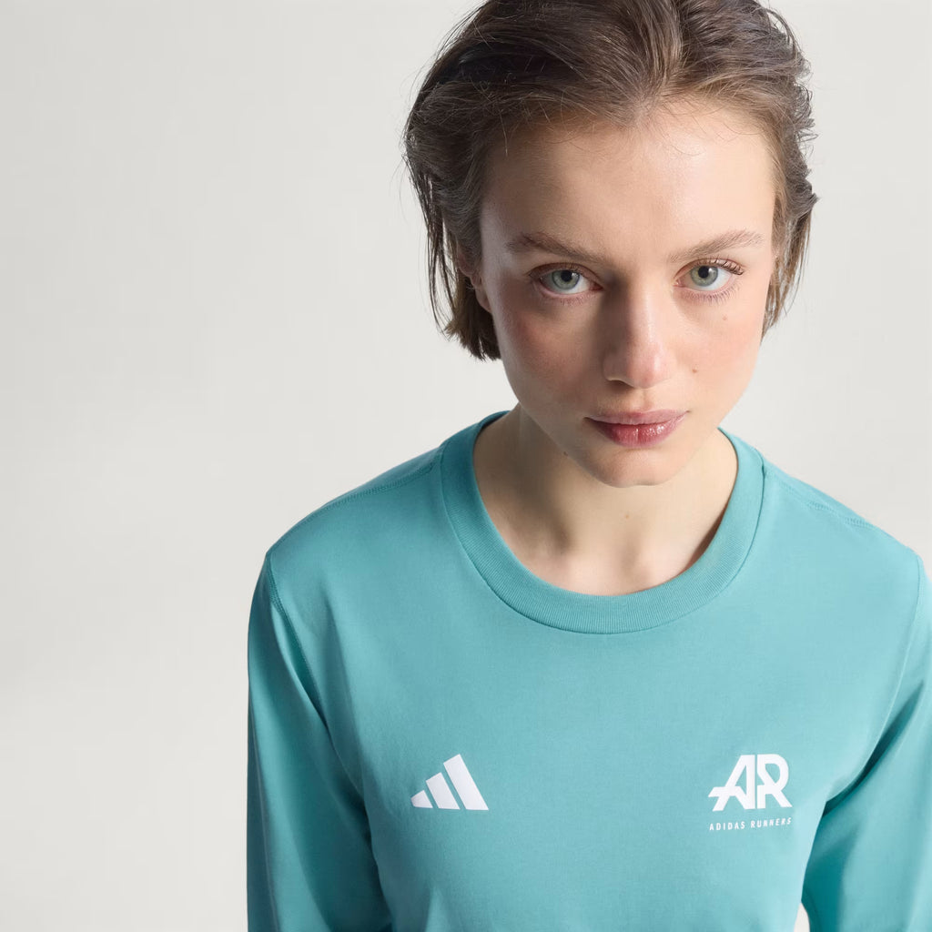 UNISEX Adidas Runner Long Sleeve Tee - Powder Teal