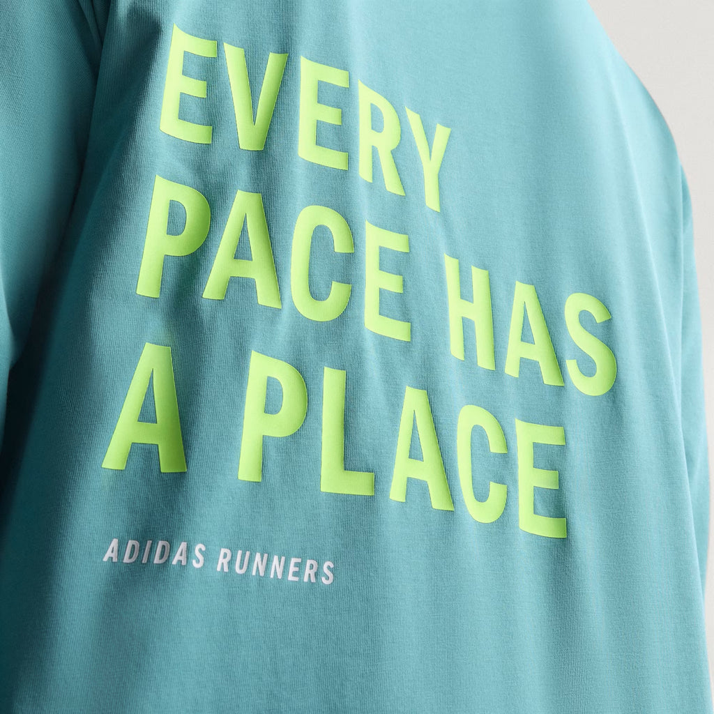 UNISEX Adidas Runner Long Sleeve Tee - Powder Teal