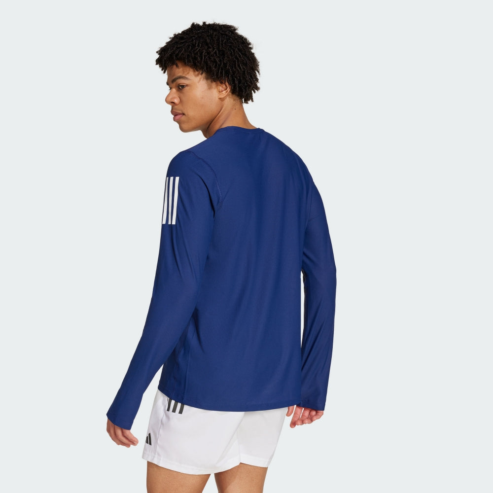 Adidas Own The Run Long Sleeve Men's Running Tee - Dark Blue
