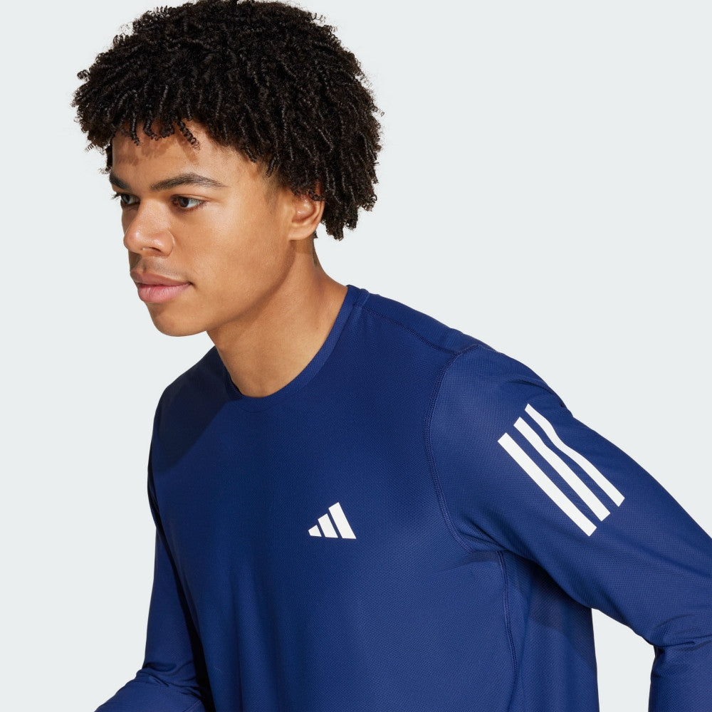 Adidas Own The Run Long Sleeve Men's Running Tee - Dark Blue
