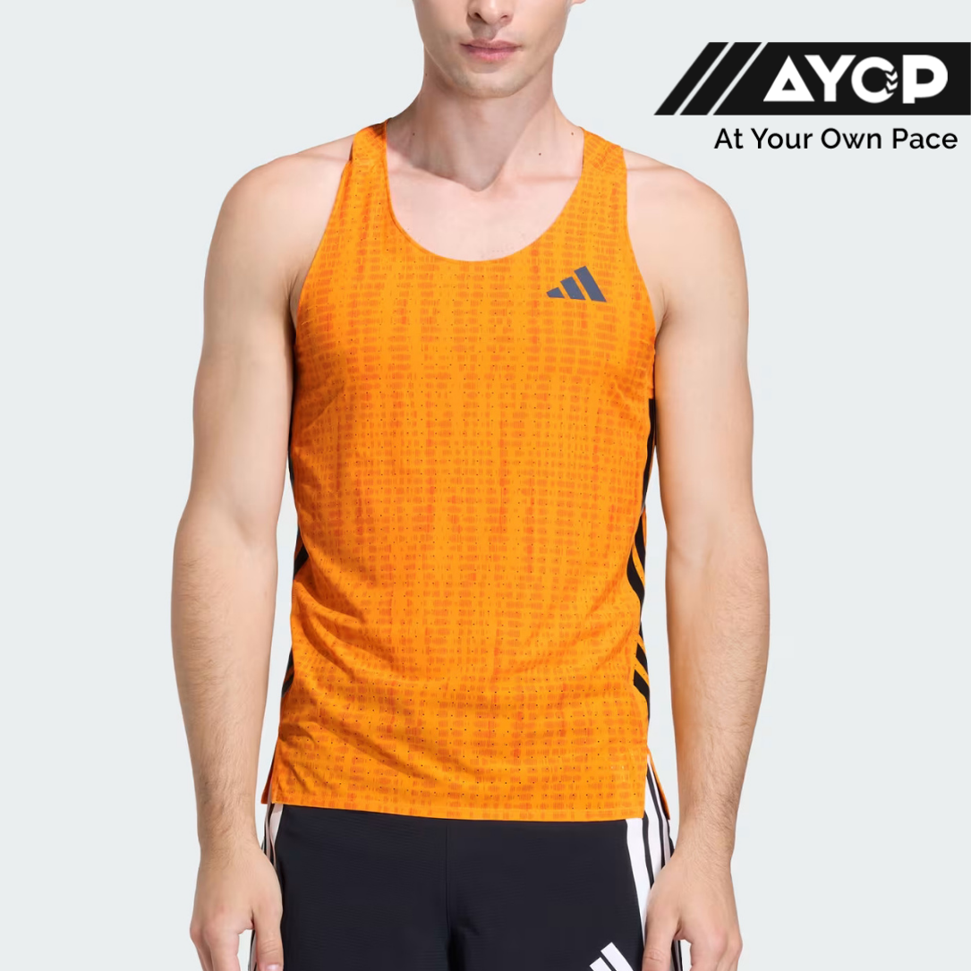 Adidas Adizero Men's Running Singlet - Pure Orange