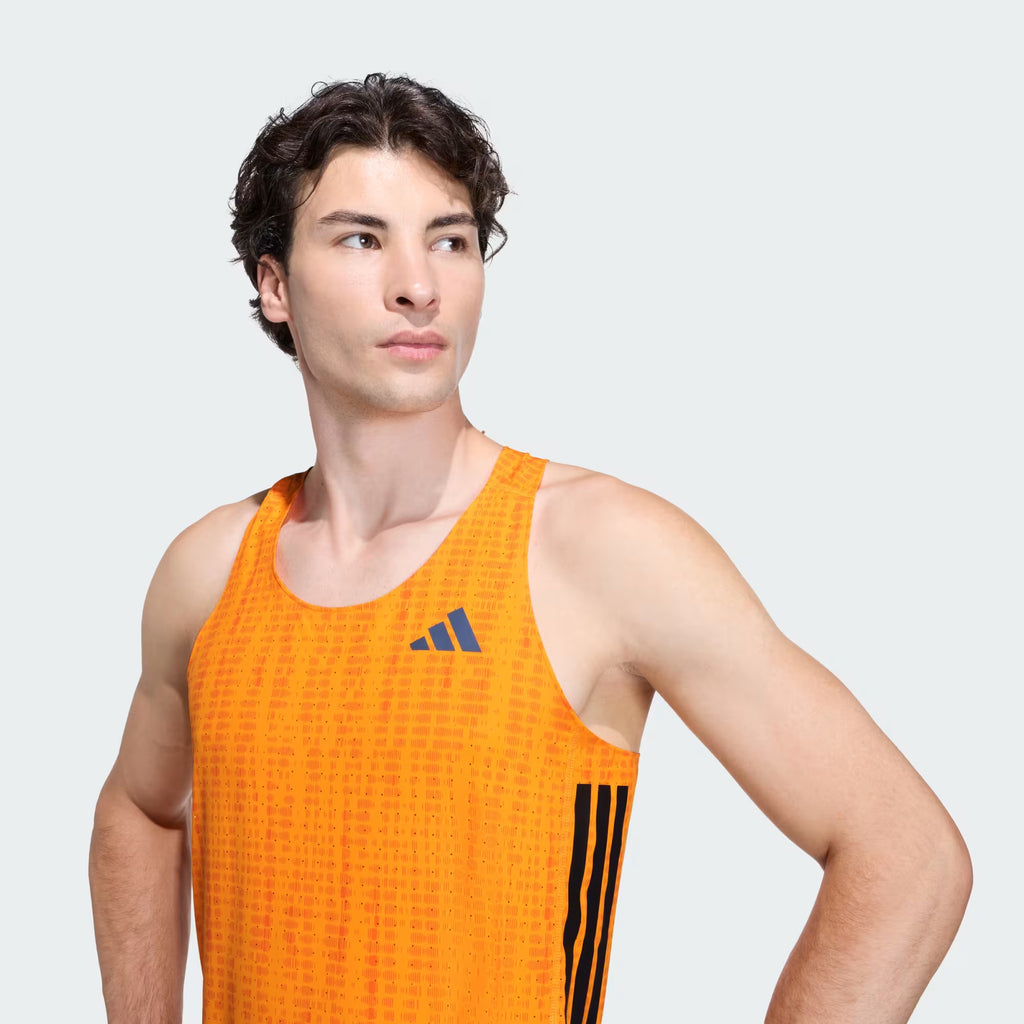 Adidas Adizero Men's Running Singlet - Pure Orange