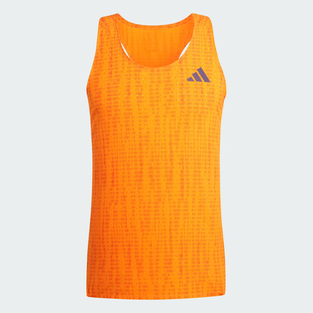 Adidas Adizero Men's Running Singlet - Pure Orange