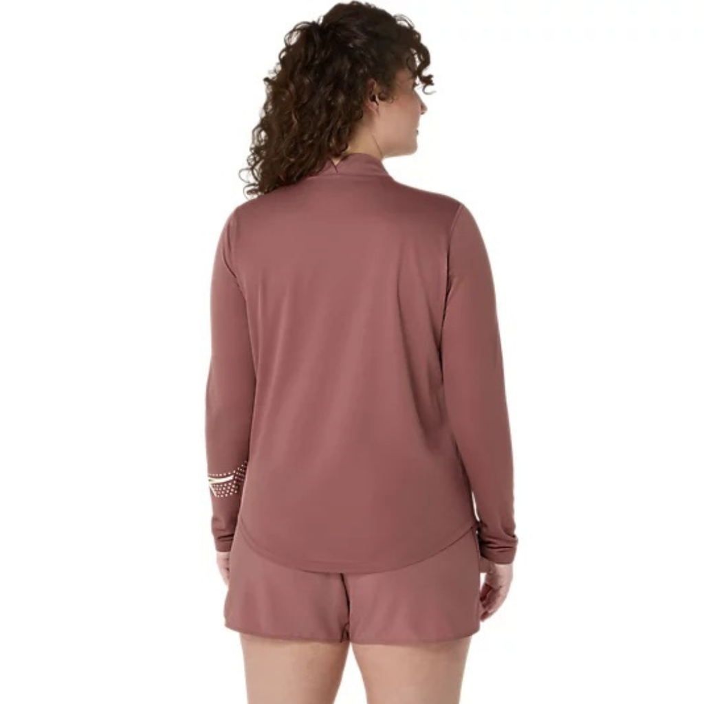 Asics Icon 1/2 Zip Long Sleeve Women's Running Tops - Rubble Red