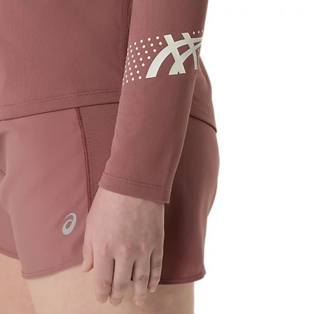 Asics Icon 1/2 Zip Long Sleeve Women's Running Tops - Rubble Red